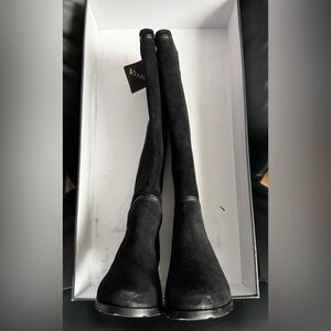 Valdini Canada Women's Black Suede Boots- Blossom Size 8 New In Box with Tags